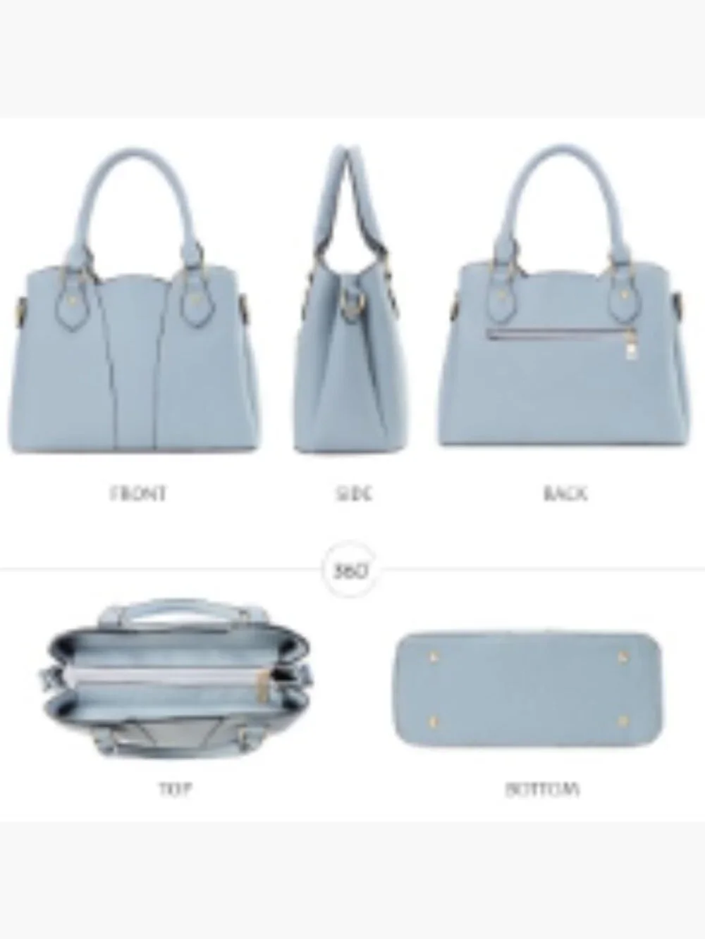Women's Vegan Leather Crossbody Satchel Handbag with Zipper, Tote Shoulder Bag